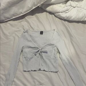 Women's Ribbed Long Sleeve Top - White